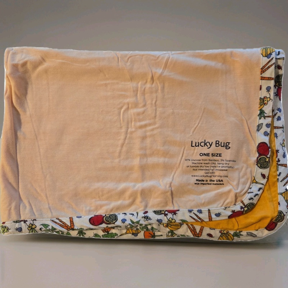 LUCKY BUG Boutique Bamboo Swaddle Orange Nursery Blankets